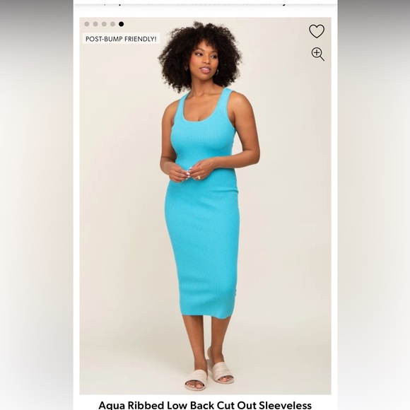 PinkBlush Maternity Ribbed Maternity Dress, Blue, NWOT, size M - Picture 4 of 4